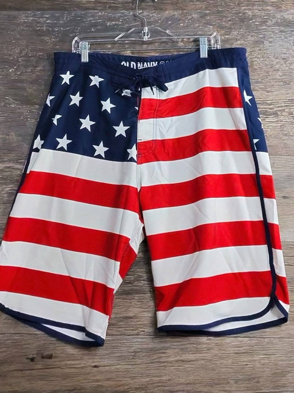 Old Navy Men's Flag Swim Trunks - Red, White & Blue